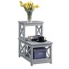 Convenience Concepts Oxford 2 Step Chairside End Table, Gray
