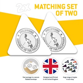 2 x Triangle Stickers 7.5cm - BW - Republic of The Philippine?s Travel Map Fun Decals for Laptops,Tablets,Luggage,Scrap Booking,Fridges #40034