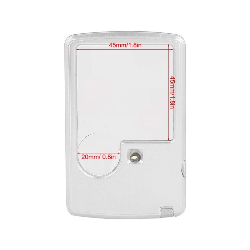3X 6X Acrylic Lens Credit Card Magnifier with LED Light