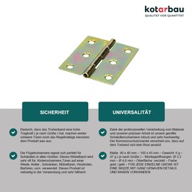 KOTARBAU Furniture Hinges 20-100 mm Rolled Hinges Table Hinge Door Hinge Galvanised Door Hinge Box Hinge Cabinet Hinge
