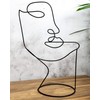 COZYMONDO Moderne Deko-Figur: Single-Line-Face-Art | Schwarze Deko Statue im minimalistischen