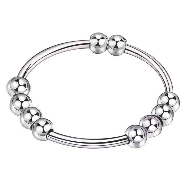 Senidea 925 Sterling Silver Anti-Stress Anxiety Rings, Fidget Anxiety Fidget