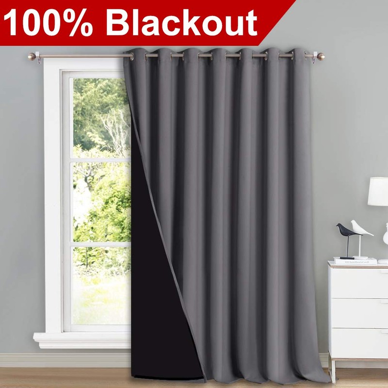 NICETOWN Sound Reducing Room Divider Curtains, Total Shade Patio Door
