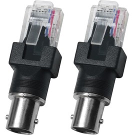 LUORNG 2PCS BNC to RJ45 Ethernet Adapter Network Crystal Head Female to RJ45 Male Connector Coaxial Barrel Coupler R to RF Connector for Line Testing