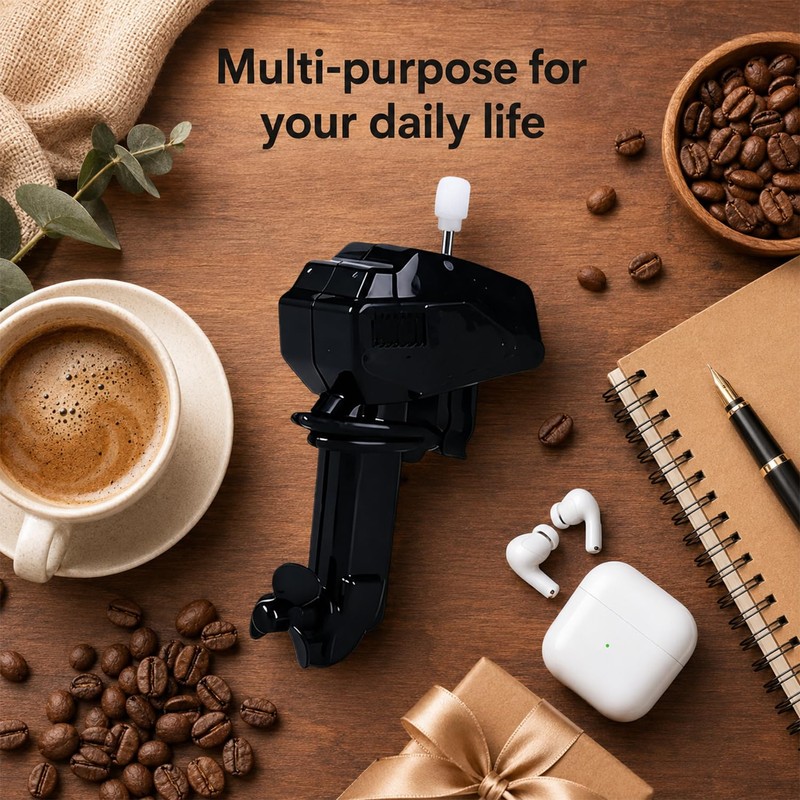 6pcs Boat Motor Coffee Stirrer, Wind Up Outboard Motor Coffee