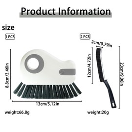 AWAVM 3PCS 2 in 1 Groove Cleaning Brush Window Track Cleaning Tools 2024 Multipurpose Hard Bristle Crevice Cleaning Brush with Hidden Scraper,Shutter Door Window Track Kitchen Cleaning Kit