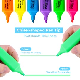 M&G 6pcs Highlighter Pens, 6 Colors of Markers, Soft Fiber Pen Tips, Highlight Ink, Transparent Candy Color, Smooth Writing, for Handbooks, Office, Study and Life Records