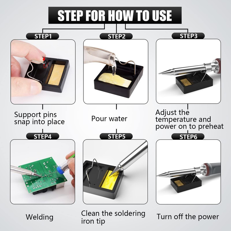 HANDSKIT 200W LED Soldering Iron Kit, 110V Soldering Kit for