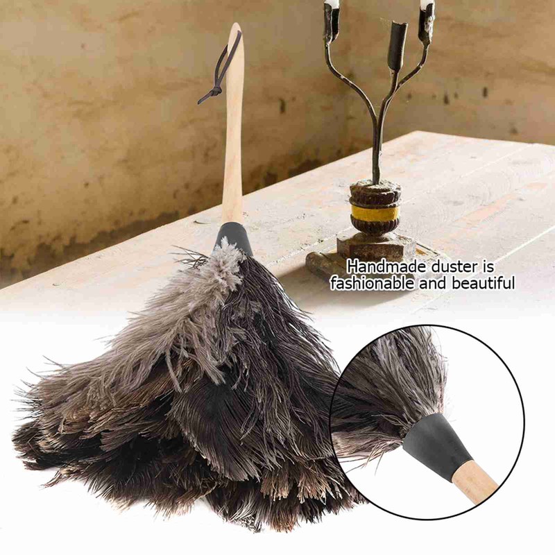 Handmade Washable NOn electrostatic Ostrich Feather Duster with Wooden Handle