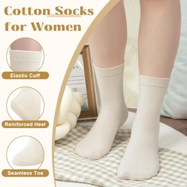 Justay Crew Socks for Women - Soft Knit Boot Calf Comfortable Cute Dress Cotton Socks Gifts