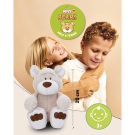 NICI Bendix Cuddly Toy Bear, 20 cm, Green, Floppy Teddy Bear with Large, Cuddly Paws, Plush Toy for Cuddly Animal Lovers, Stuffed Toy - 49436