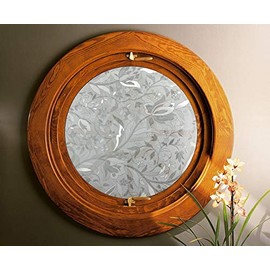 Autotech Park Precut Circle Window Film, Floral Series 5 Design, Self Static Adhesive Cling, 18 inch Diameter