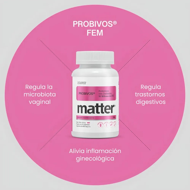Matter Probivos Probióticos Con Glutamina 30 Caps Sabor Sin Sabor