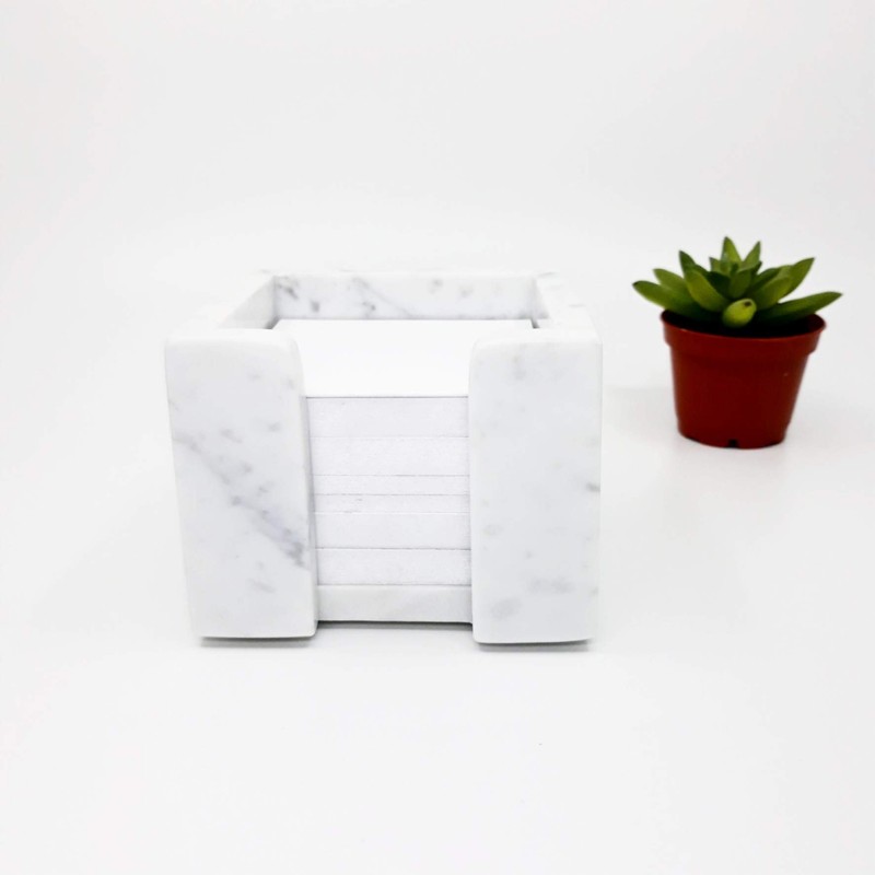 Sticky Memo Pad Note Cube Holder Marble Home Office Desk