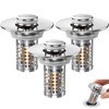 3-in-1 Bathroom Sink Drain Strainer, Stainless Steel Pop-up Strainer Basket