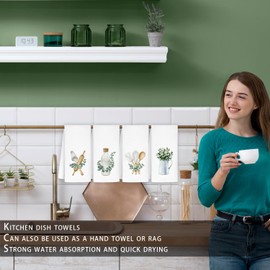 Jvpke Sage Green Kitchen Towels,Green Dish Towels for kitchen Set of 4,Sage Green Kitchen Decor,Sage Towels for kitchen,Decorative Kitchen Towels,Dish Towels for Kitchen Decorative 16×24 Inch