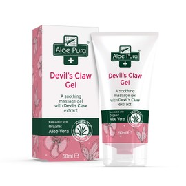 Devil's Claw Gel with Organic Aloe Vera, Natural, Vegan, Cruelty Free, Paraben & SLS Free, Soothing, 50ml, Aloe Pura