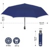 PERLETTI Umbrella Blue Reflector Men Women Mini Automatic Handbag Windproof