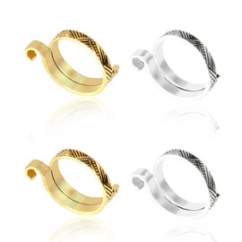 4 Pcs Crochet Adjustable Hook Knitting Crochet Tension Ring Crochet Rings for Fingers for Knitting Woollen Clothes, Scarves, Mittens, Cotton Shoes, Etc.Bronze, Silver