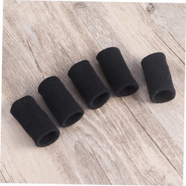 LALAFINA 10pcs Finger Sweatband Sleeves Stretchy Black Finger Protectors for Sports Enthusiasts Breathable and Lightweight Design for Volleyball Gardening and More