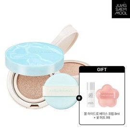 Jeongsaemmul [Summer E] Essential Skin Nude Cushion (Main Product + Refill) (+ Edition Sticker) (+ Base Prep 8ml + Flower Puff 1P) Light / [썸머E] 에센셜 스킨 누더 쿠션 (본품+리필)(+에디션 스티커)(+베이스 프렙 8ml + 꽃퍼프1P) 라이트