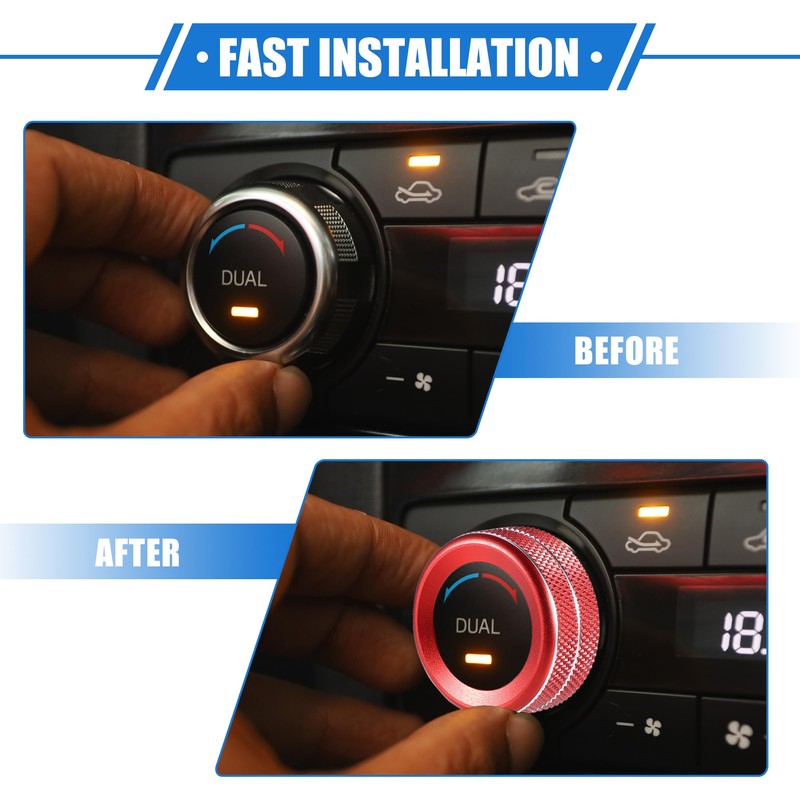 VekAuto 5 Pcs AC Climate Control Knob Rings Compatible for