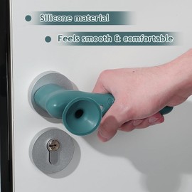 Fundas de Silicona para Manijas de Puerta 4 Piezas Cojines Ventosa Anticolisión Protector de Pared para Oficina y Hogar Color Gris y Azul Fácil Limpieza y Antiestático