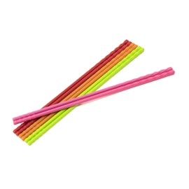 (Set of 4) Kitchen Reusable 9.4 in Non Slip Silicone Cooking Chopsticks, Stainless Steel Core Reinforced, Non Scratch, Pan Friendly, Dishwasher Safe, Camping, Party, Salad, Made in Korea (4 Colors)