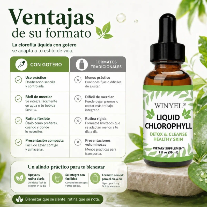 Suplemento De Clorofila Líquida Con Gotero Diario En Gotas