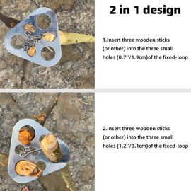 Camping Tripod Board，Turn Branches into Campfire Tripod ，Stainless Steel Campfire Support Plate with Adjustable Chain for Hanging Cookware,Portable Camping Gear (Standard)