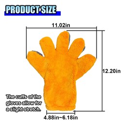 5 Finger Coral Fleece Car Wash Mitt, No Scratch Microfiber Wash Mitt Auto Cleaning Glove with Elastic Wrist Cuff, Reusable Double Sided Washing Glove Vehicle Dusting Mitt for Car Detailing (1PC)