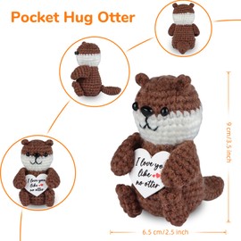 WenmthG Pocket Hug Otter, Knitted Otter Doll, Encouragement Gift, Positive Potato Replacement, Pack of 1