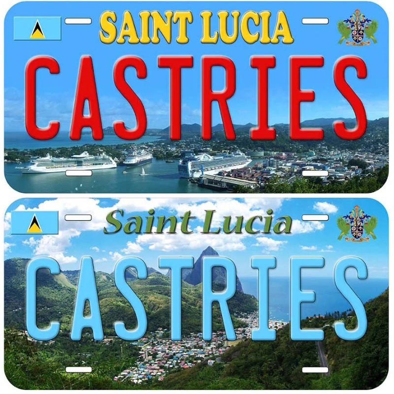 Castries Saint Lucia Aluminum Novelty Car License Plate - Castries