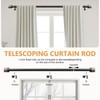 Adjustable Rustic Wood Curtain Rods for Windows 32-144 Inch,Black