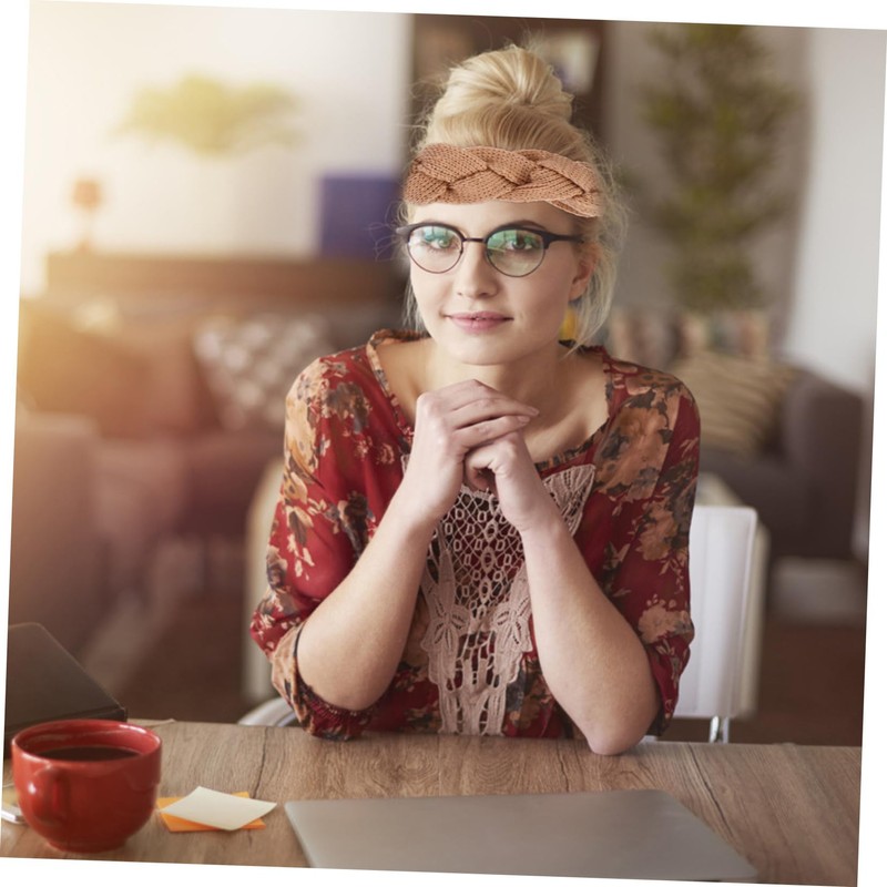 Healeved 4Pcs Warm Knit Headband Ear Warmer for Women Thick