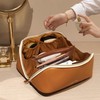 Prite Makeup Bag for Women Travel Waterproof Vegan Leather Cosmetic