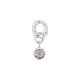 Amor Charm 925 Sterling Silver Women's Charms, with Synthetic Cubic Zirconia, 1.5 cm, Birthstone, Comes in Jewellery Gift Box, Cubic Zirconia