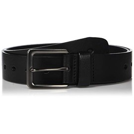 Perry Ellis Men's Portfolio Oval Holes Casual Belt 38mm, Black, 36