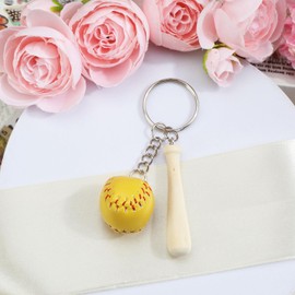 MUCOOS Ball Keyring, Bat and Ball Pendant, Encouragement Gifts for Athletes, Thoughtful Birthday Gifts for Friends, Cute Keyring, Colour4, S