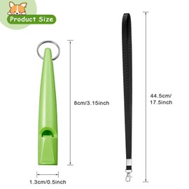 Weewooday 5 Pieces High Pitch Plastic Dog Whistles for Recall Training, Dog Training Whistle with Lanyards and Key Rings (Black, Orange, Blue, Purple, Green)