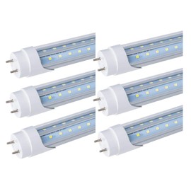 signmark 6 Pack T8 V Shaped 6FT 40W LED Tube Light Bulb G13 Base 6000K Daylight White, for 6 Foot T10 T12 Flourescent Replacement