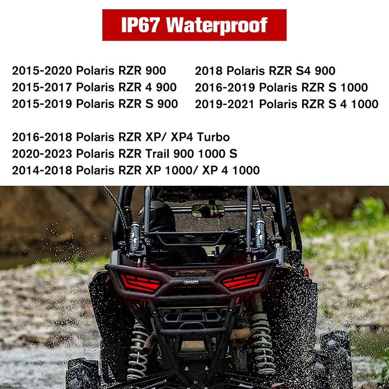 LitMiRaCle LED Tail Lights for Polaris RZR 900 1000 S