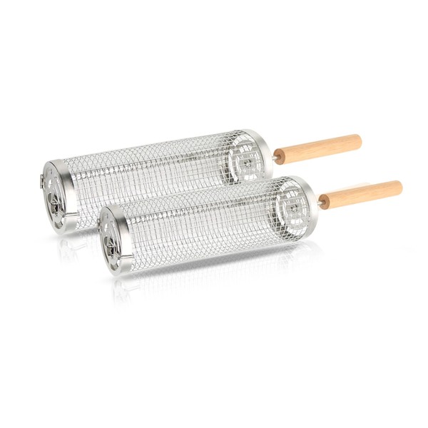 Rolling Grill Baskets,Stainless Steel Rolling Grill Mesh for Meat, Vegetables,Birthday