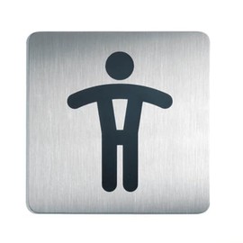 Durable 495423 Pictogram WC Men, Square, 150 x 150 mm, Stainless Steel