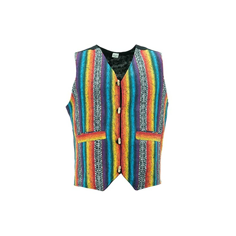 LOUDelephant Brushed Cotton Waistcoat - Rainbow (Large)