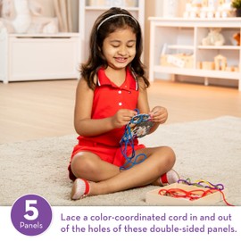 Melissa & Doug Lace and Trace Activity Set: 5 Wooden Panels and 5 Matching Laces - Farm