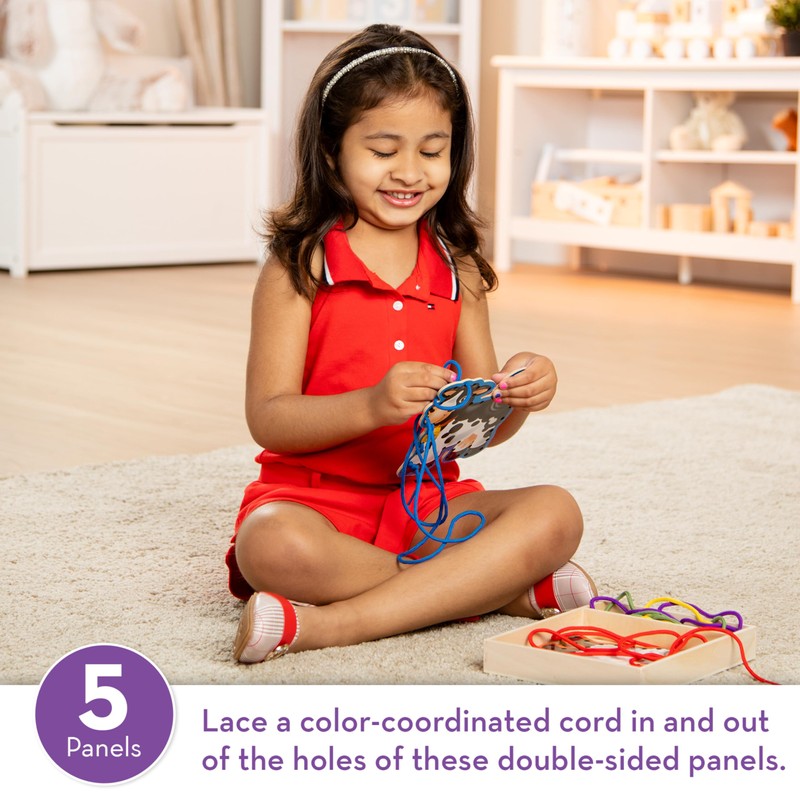 Melissa & Doug Lace and Trace Activity Set: 5 Wooden