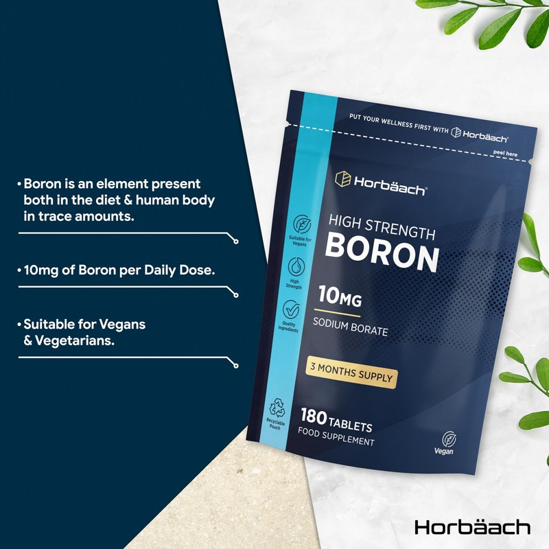 Boron 10mg | High Strength Boron Supplement | 180 Vegan