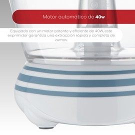 Bergner Noia Juicer 40 W 1.2 L Automatic Motor 2-Way Rotation Transparent Container Non-Slip Feet Blue/White