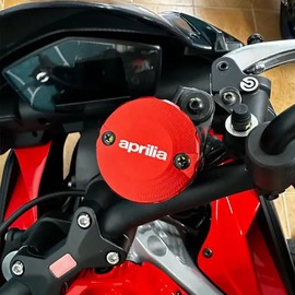 ZEXDDI Compatible With Aprilia RS660 2025 RS 660 RSV4 R/RR/RF Tuono 660 Tuono V4 1100 RSV 1000 Mille R CNC Motorcycle Rear Front Brake Fluid Reservoir Cover Cap (Black)